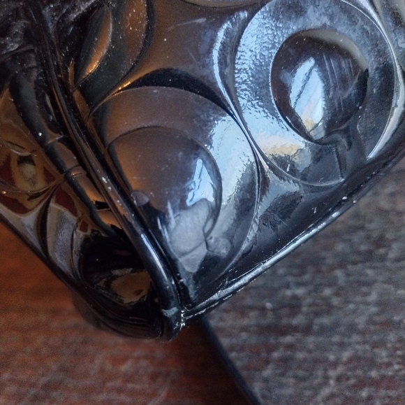 Coach Peyton Op Art Black Patent Leather Handbag H1381 F26962 - Picture 14 of 16